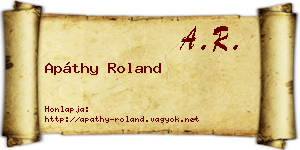 Apáthy Roland névjegykártya